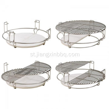 Universal Grill Cooking Grates Bakeng sa Kamado BBQ